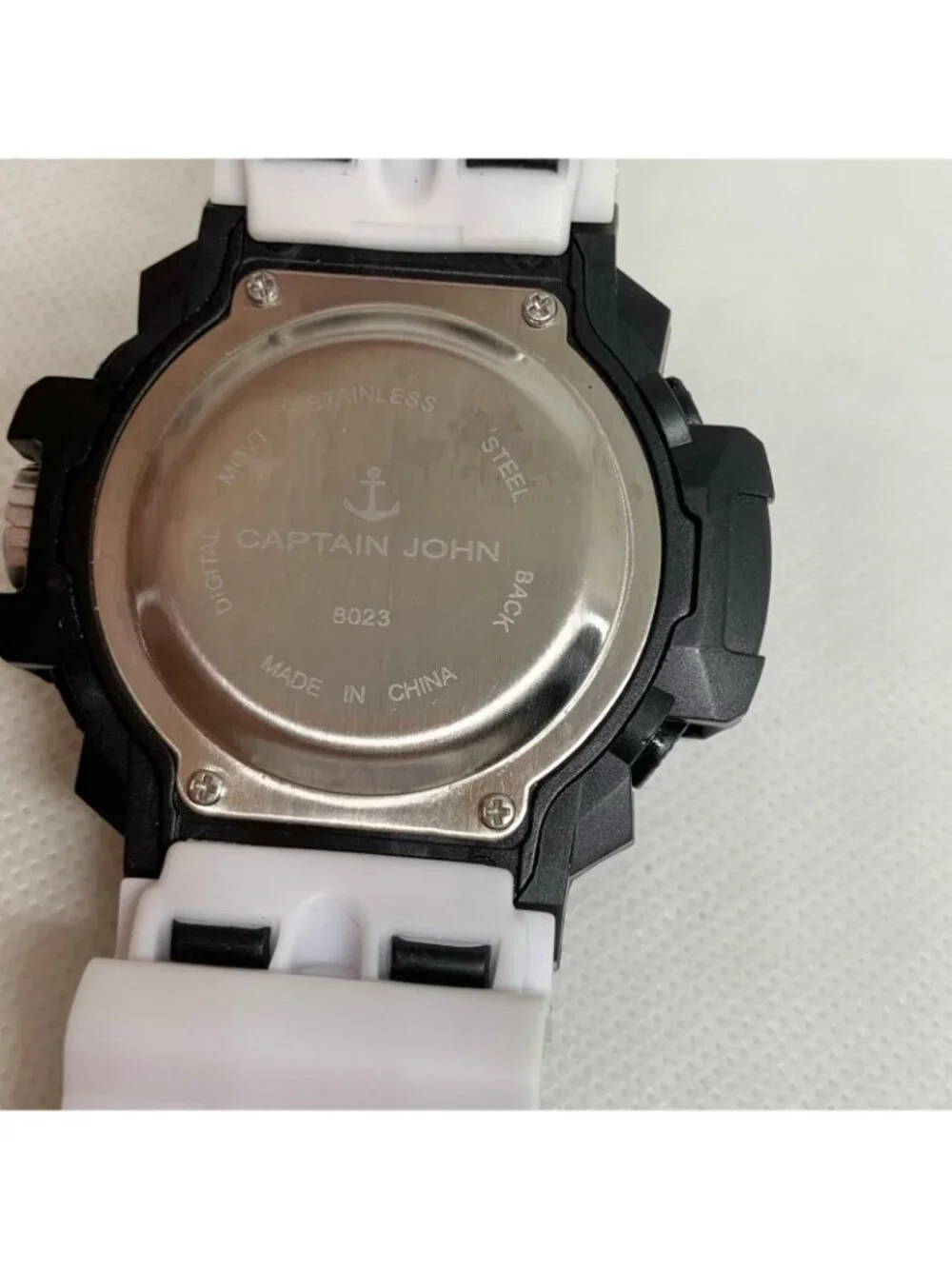 Captain John men’s digital watch quartz 52mm black  plastic military running